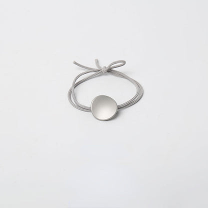 Elastic matte silver double strand knot hair tie