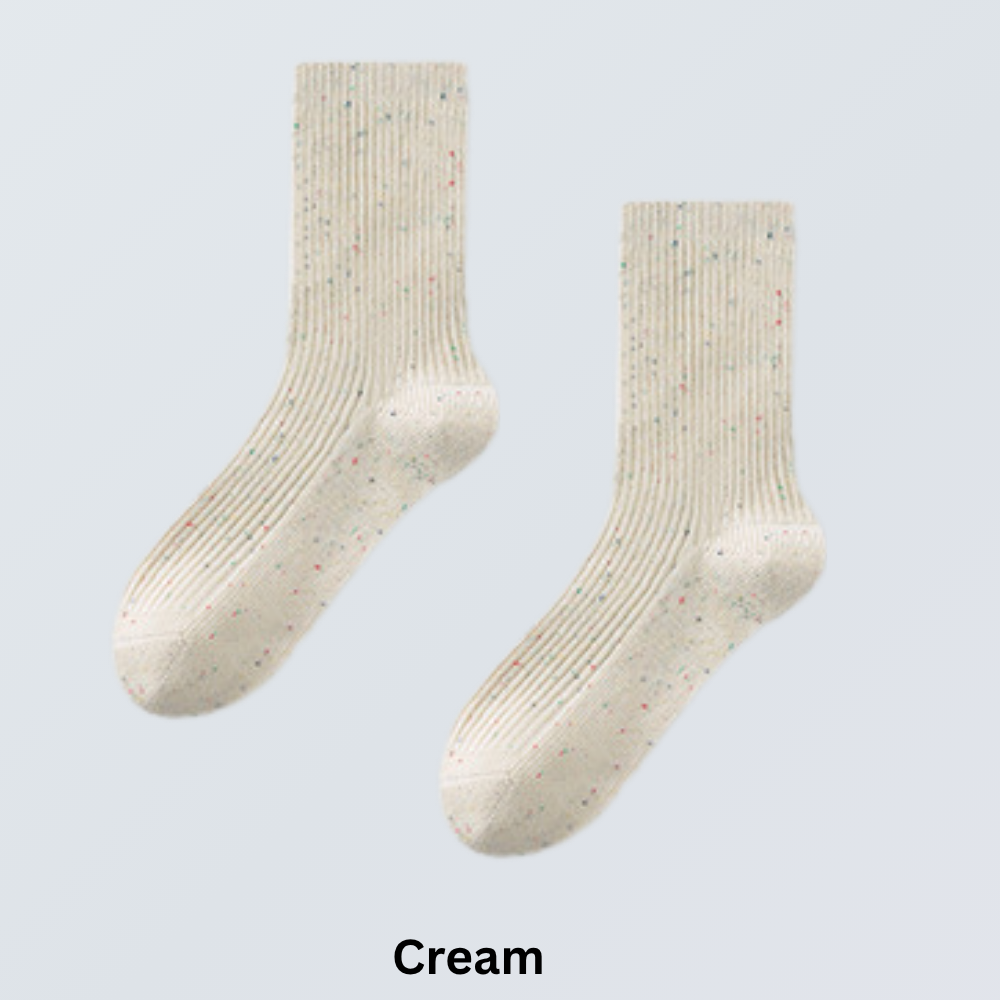 5-Pair Cotton Speckled Mid Socks