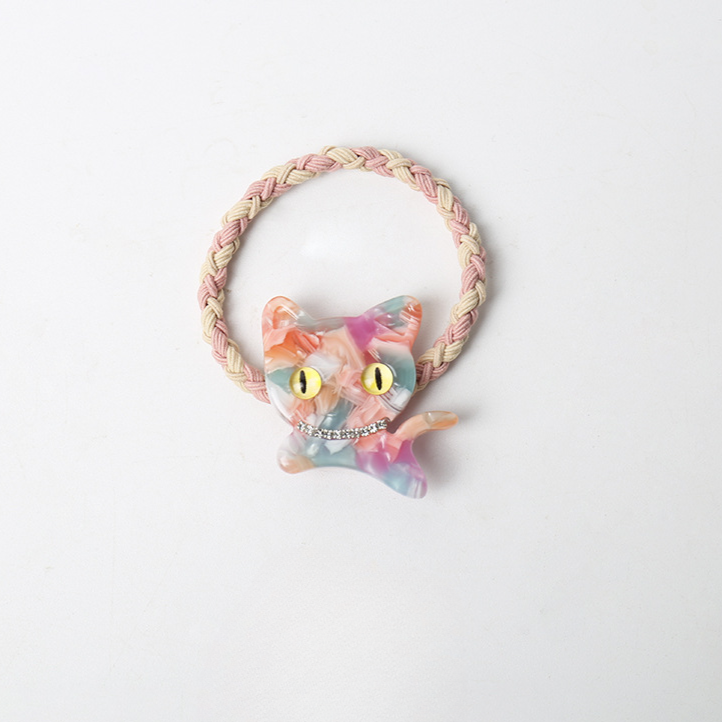 Cutie cat woven hair tie