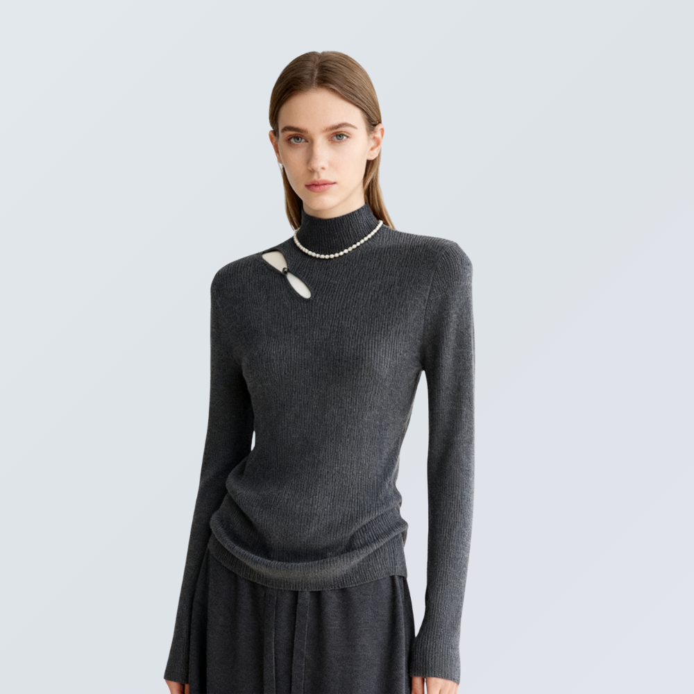 Keyhole Wool-Blend Knit Top | 8 Colors