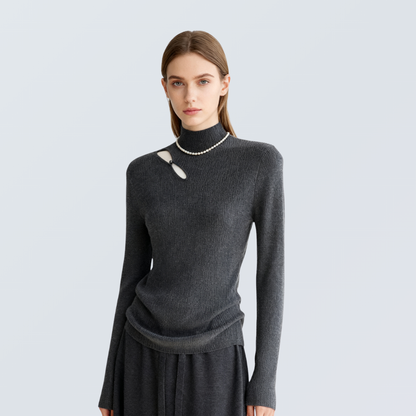 Keyhole Wool-Blend Knit Top | 8 Colors