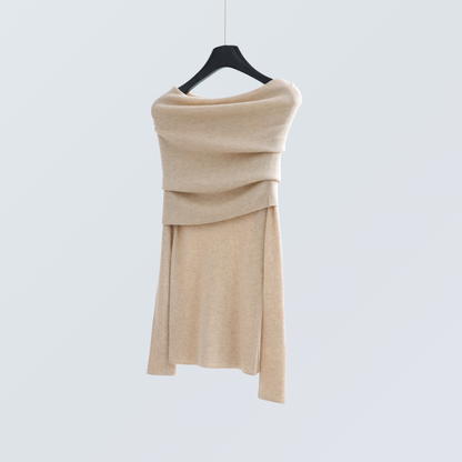 Off-Shoulder Wool-Blend Knit Top | 7 Colors