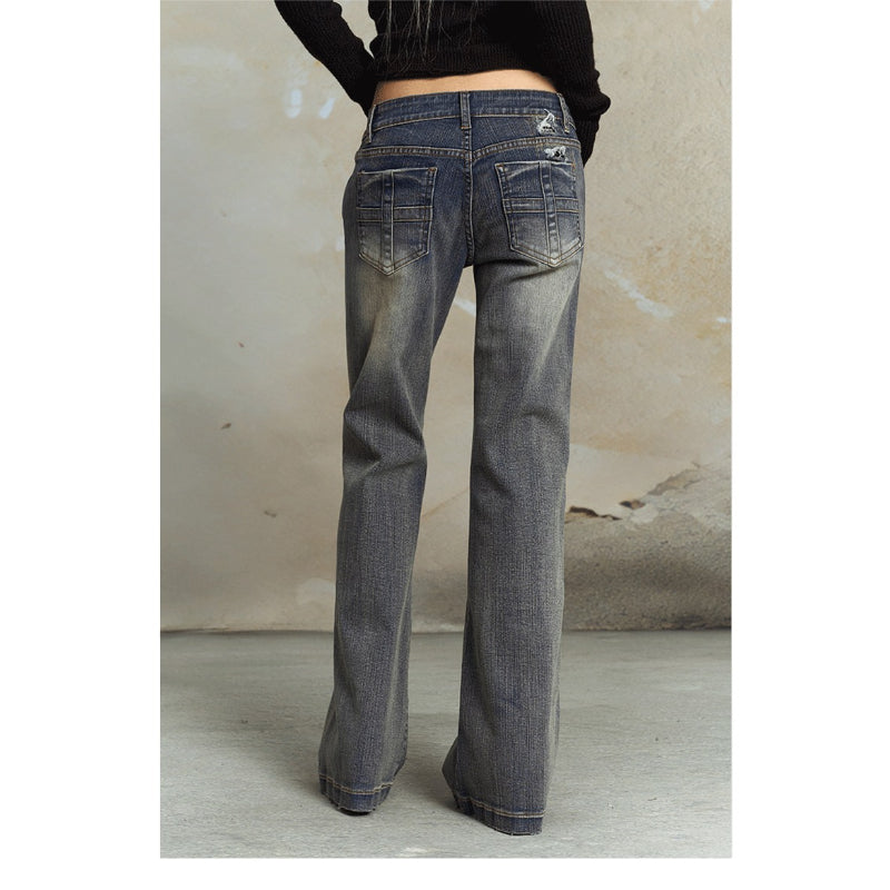 Pokiovo Distressed Low Rise Jeans | Blue