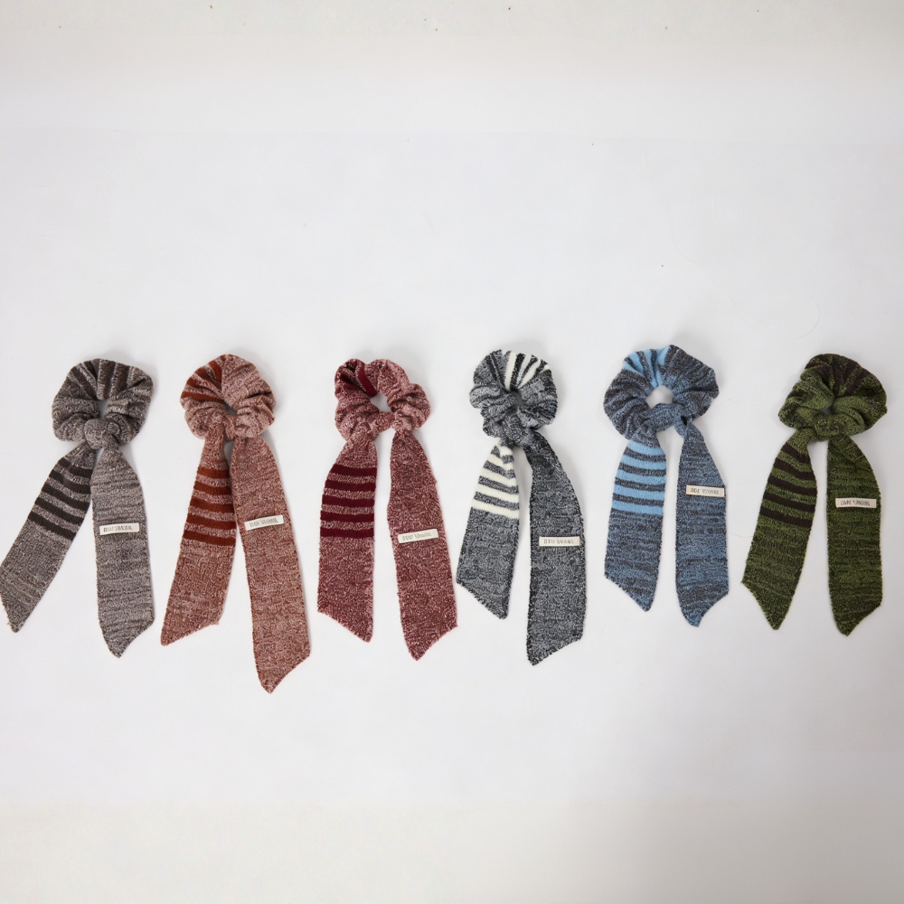 Wool Knit Scarf Scrunchie Set