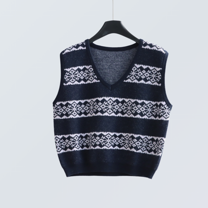Nordic Pattern Wool-Blend Vest | 5 Colors