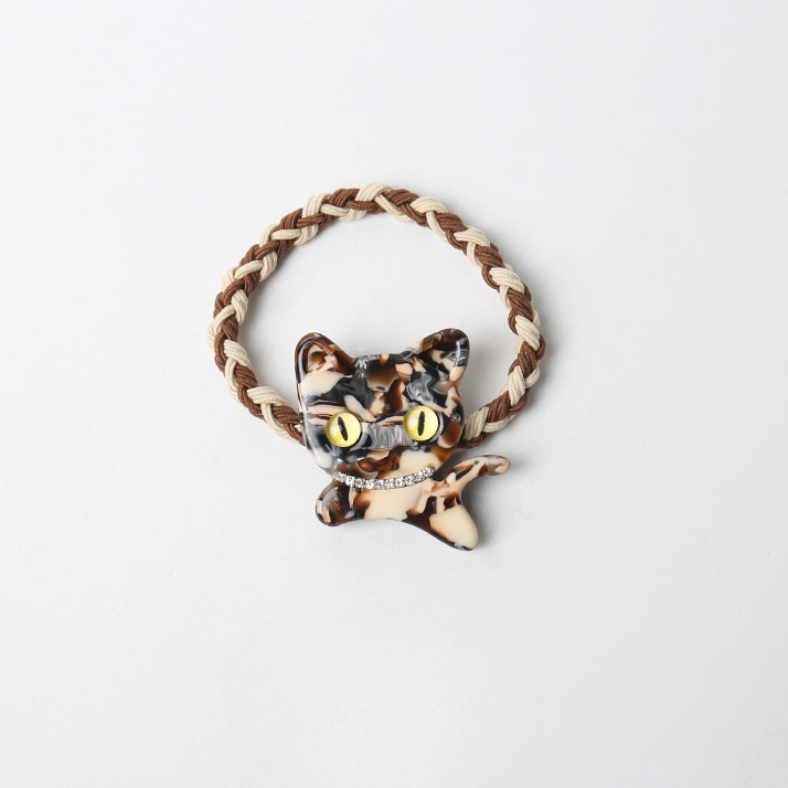 Cutie cat woven hair tie