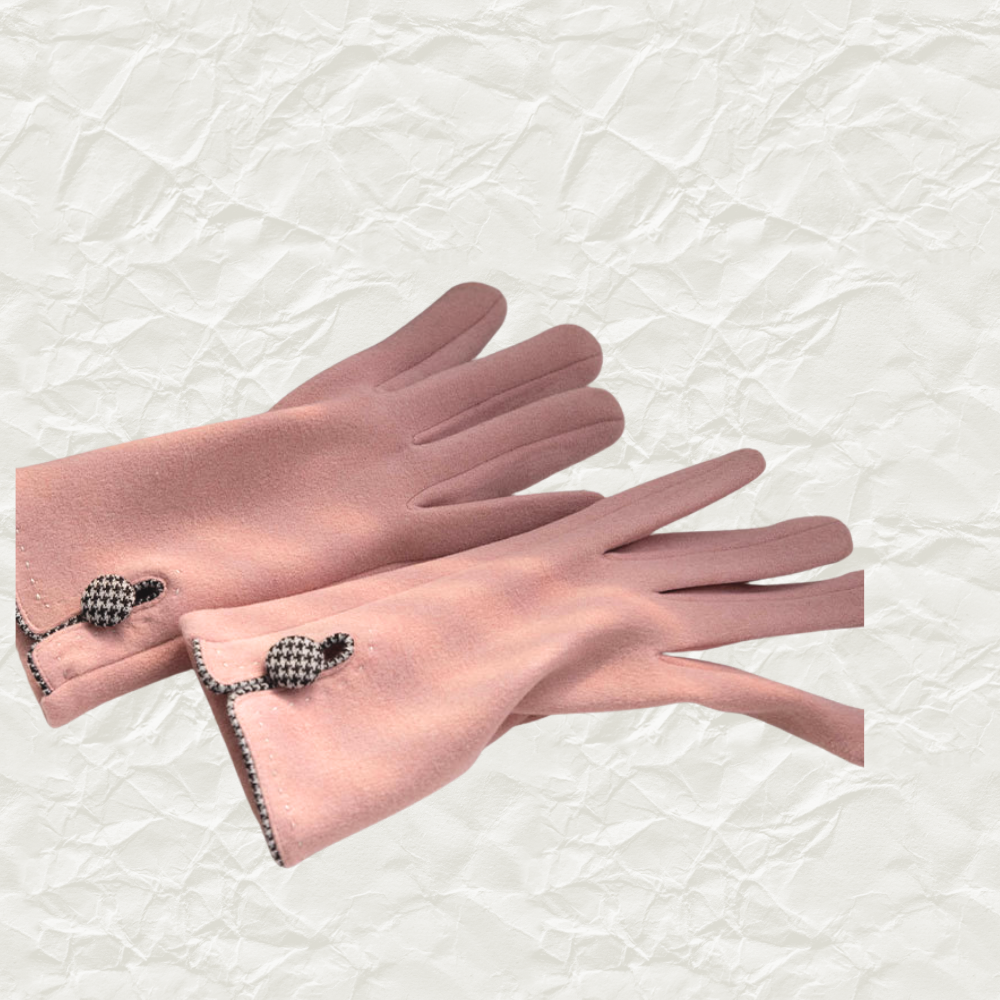 Suede Bow Touchscreen Gloves