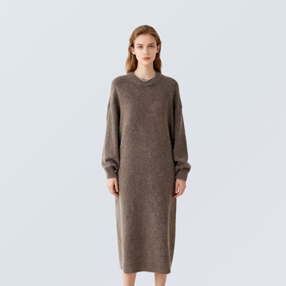 Round Neck Viscose-Blend Knit Maxi Dress | 4 Colors