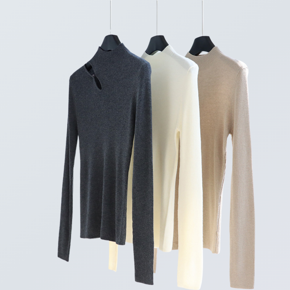 Keyhole Wool-Blend Knit Top | 8 Colors