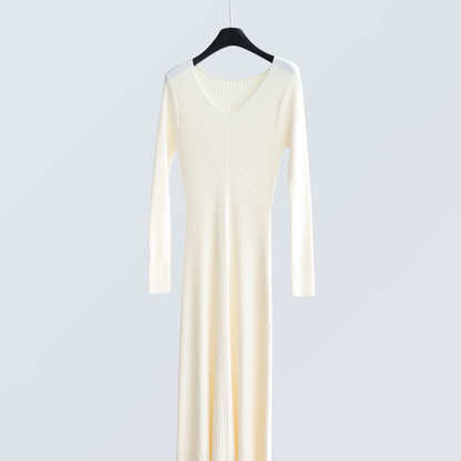 V-Neck Ribbed Knit Maxi Dress | 5 Colors