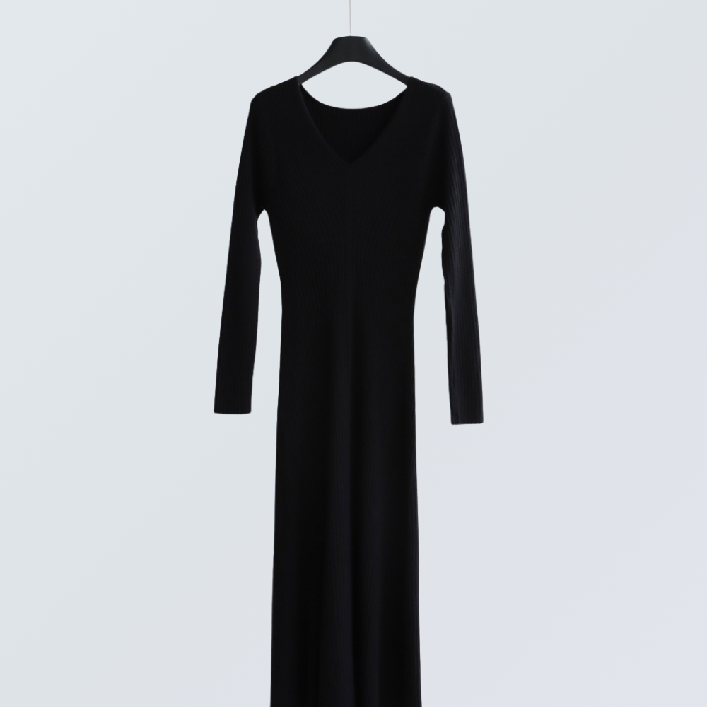 V-Neck Ribbed Knit Maxi Dress | 5 Colors