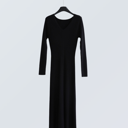 V-Neck Ribbed Knit Maxi Dress | 5 Colors