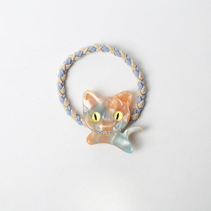 Cutie cat woven hair tie