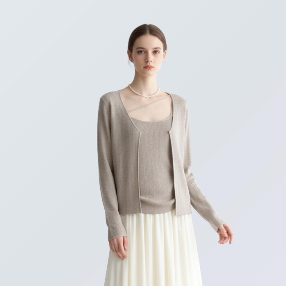 Wool Blend Knit Cardigan & Cami Set | 8 Colors
