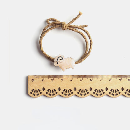 Elastic knitted cute sheep hair tie