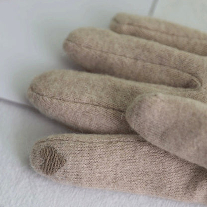 Wool & Rabbit Fur Touchscreen Gloves
