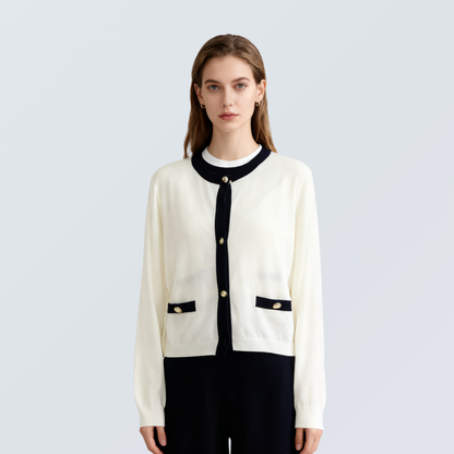 Two-Tone Wool-Blend Cardigan | 3 Colors