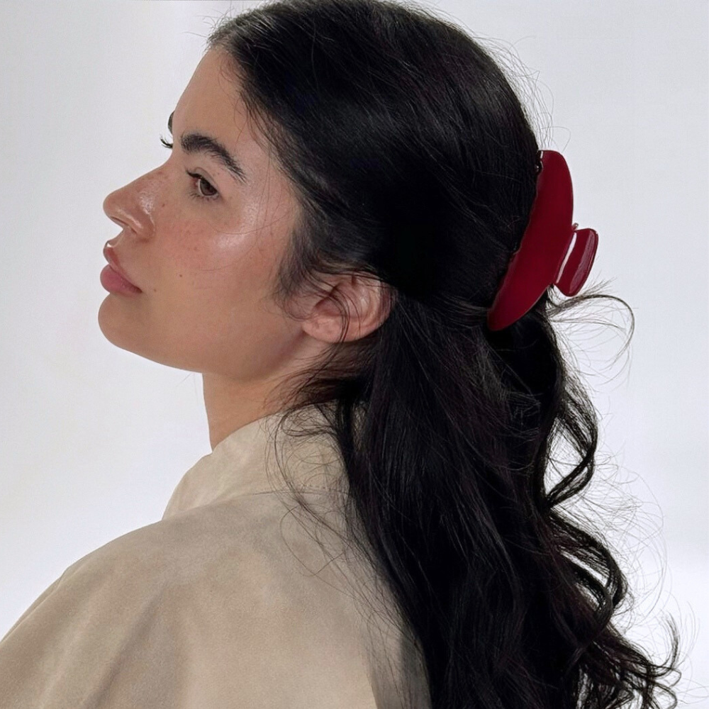 Matte Burgundy Hair Claw Clip