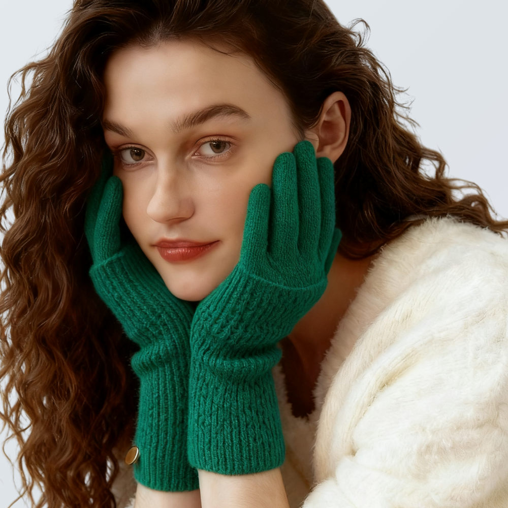Detachable Wool-Blend Knit Gloves