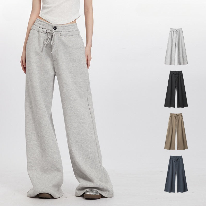 Wide leg straight sweatpants | 2 color