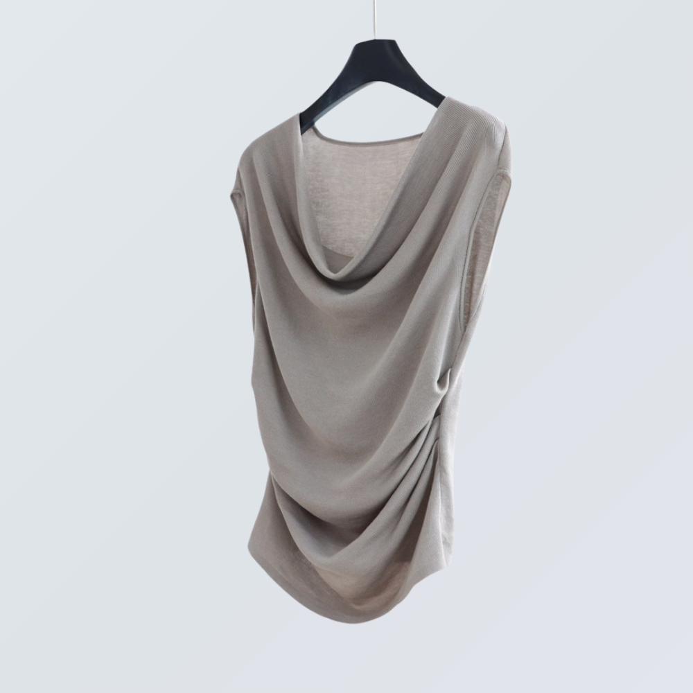 Draped Cowl Neck Lyocell Knit Tank | 5 Colors