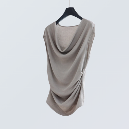 Draped Cowl Neck Lyocell Knit Tank | 5 Colors