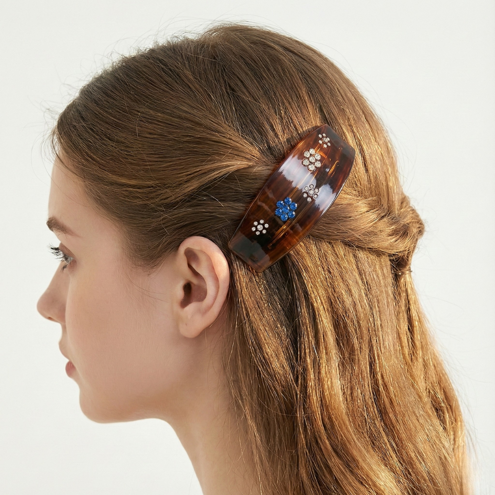 Sunset Amber Resin Barrette