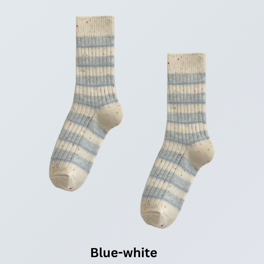 5-Pair Wool Blend Retro Crew Socks Set