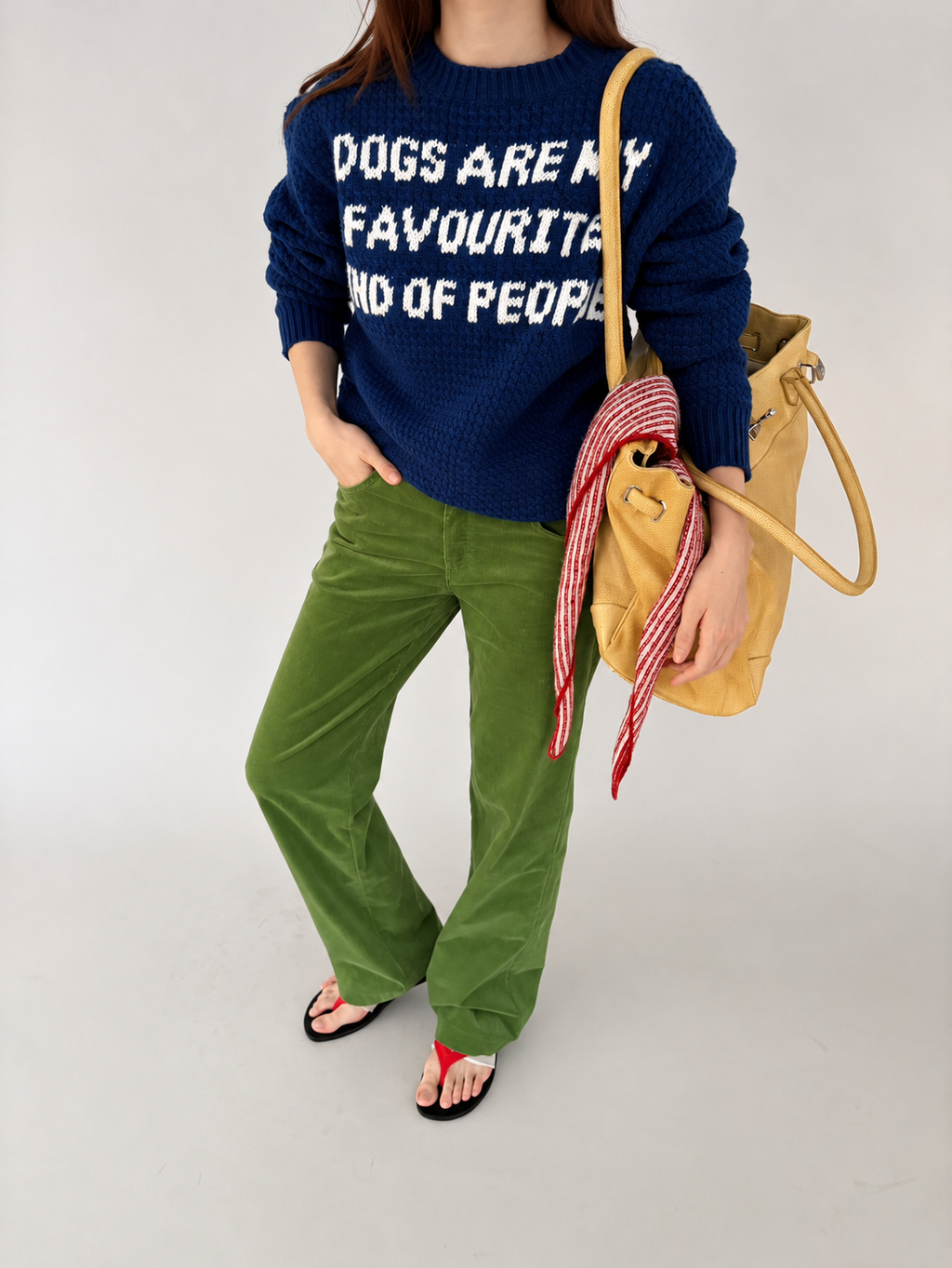 Ovina Letter Knit Wool Sweater