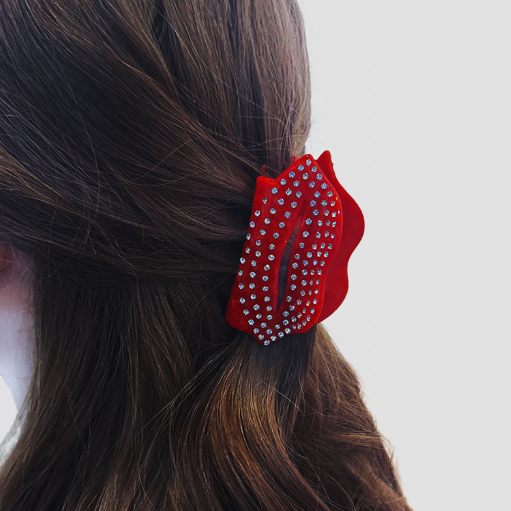 Rhinestone Heart Hair Claw Clip | Small
