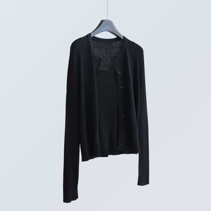 Two-Piece Knit Cardigan & Cami Set | 8 Colors