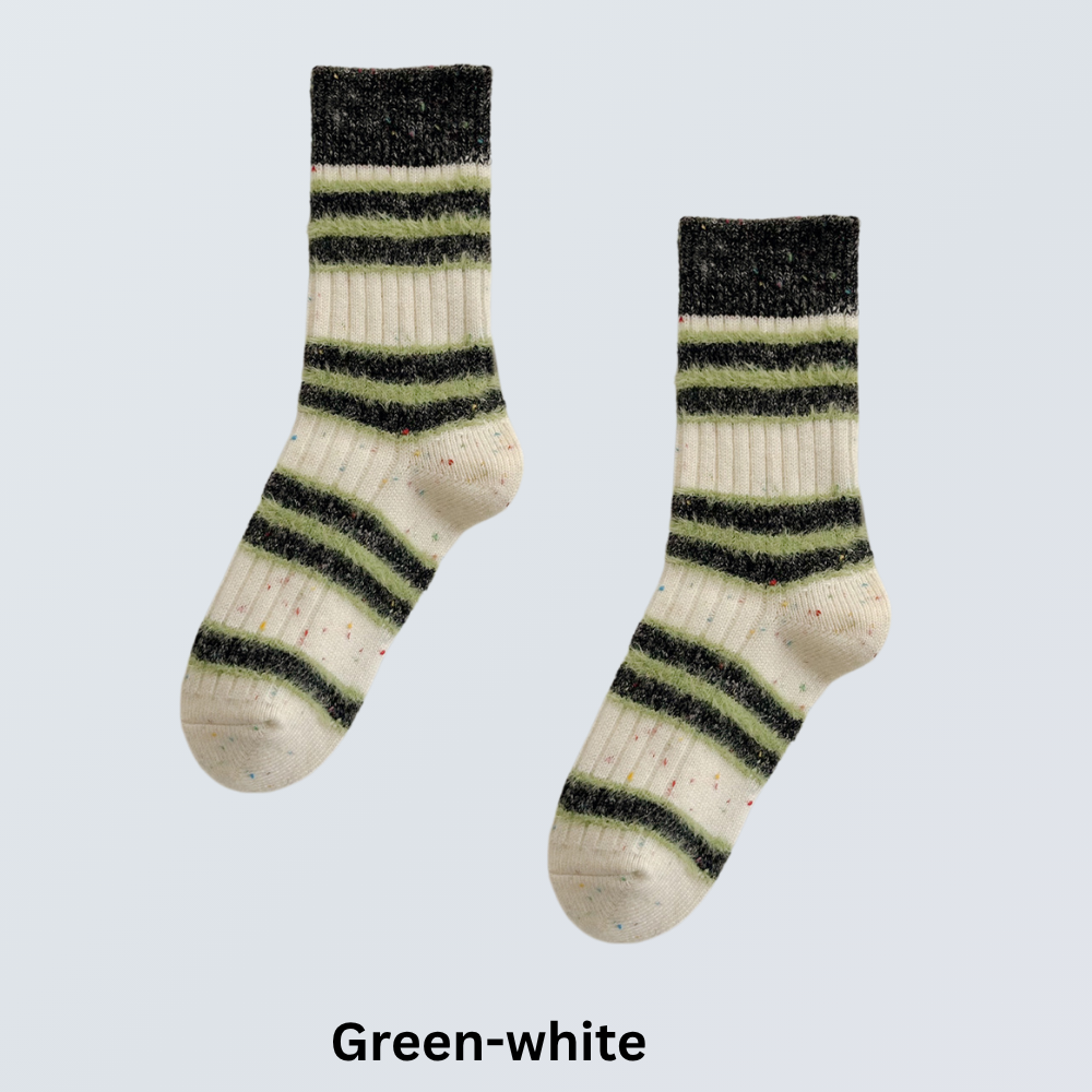 5-Pair Wool Blend Retro Crew Socks Set