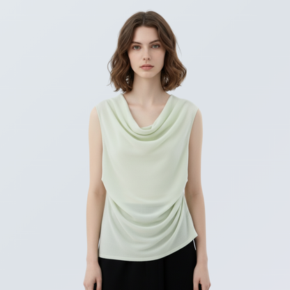 Draped Cowl Neck Lyocell Knit Tank | 5 Colors