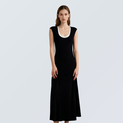 Slim Fit High-Waist U-Neck Dress