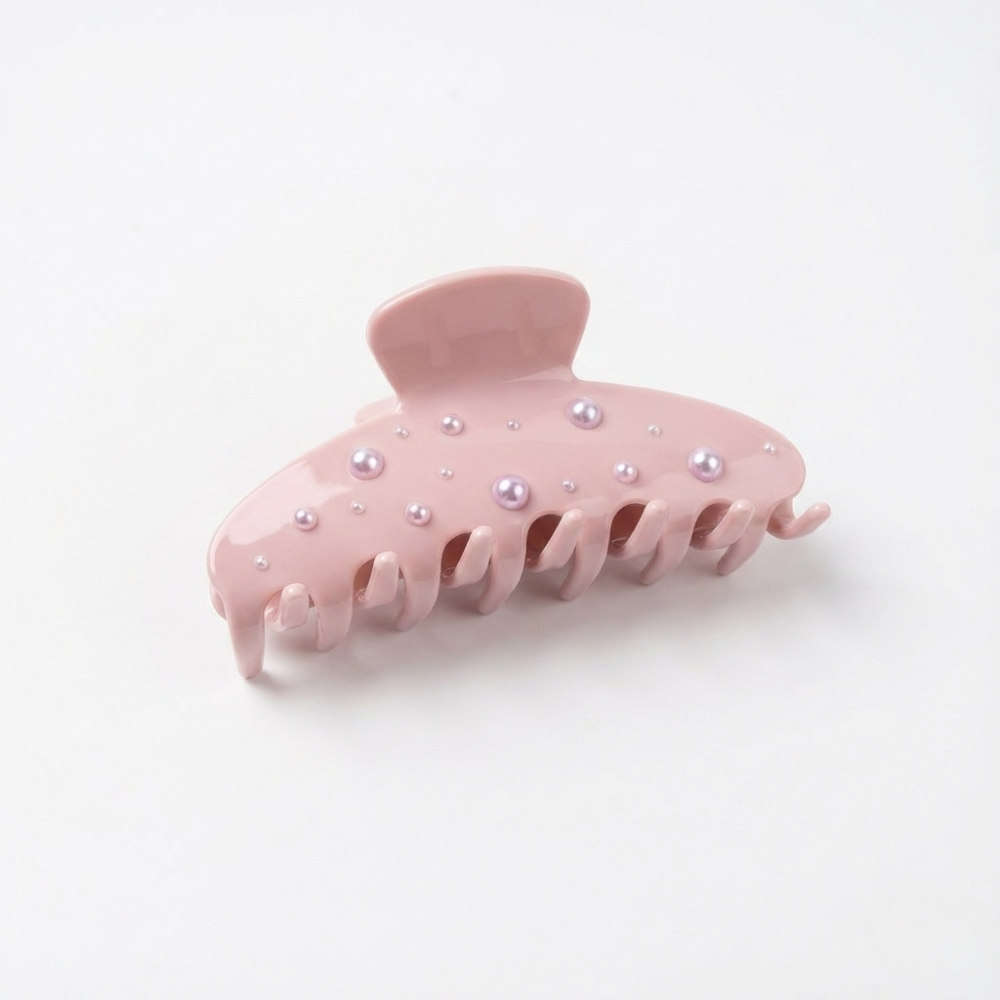 Pearl-Accent Acrylic Hair Claw