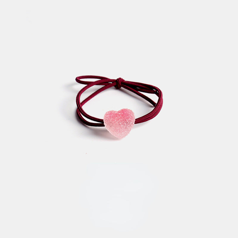 Elastic cute soft candy double strand hair tie