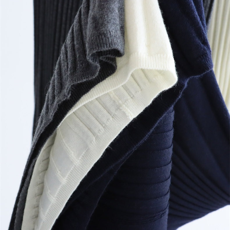 Ribbed Knit Wool Blend A-Line Dress| 7 Colors