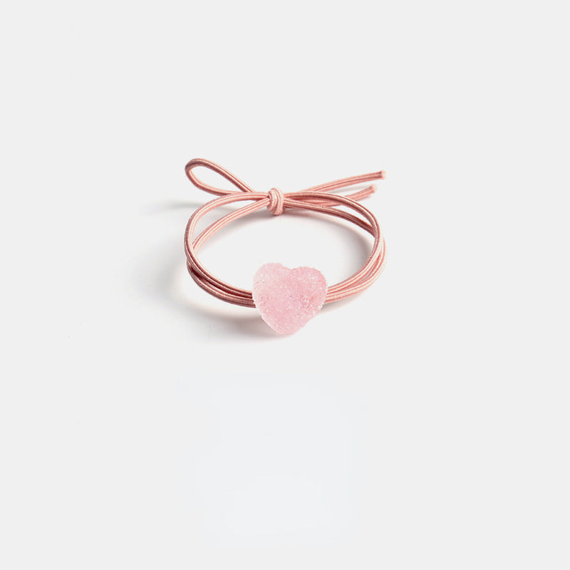 Elastic cute soft candy double strand hair tie