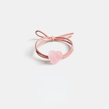 Elastic cute soft candy double strand hair tie