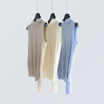 Wool Blend Tie-Neck Sleeveless Knit Top | 6 Colors