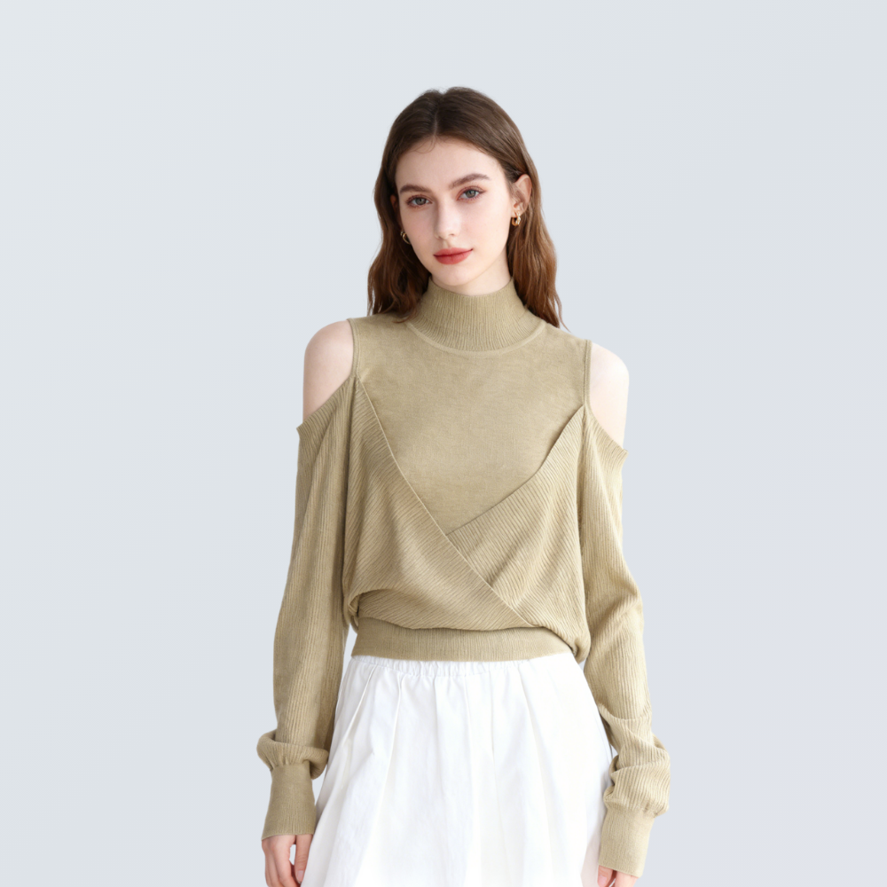 Layered Cold Shoulder Wool Knit Top | 6 Colors