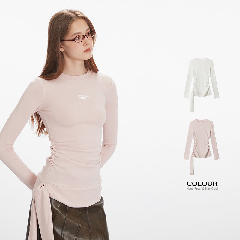 Waisted tie hem t-shirt | 2 color