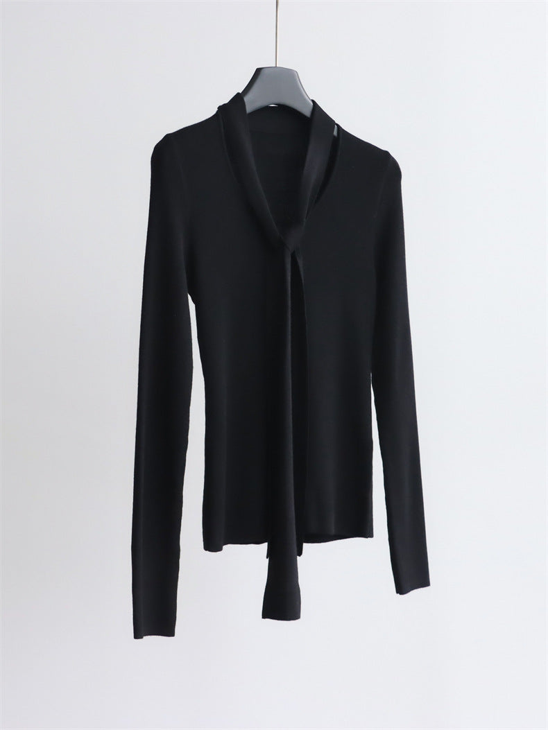 Base knitwear top with a tie | 6 color