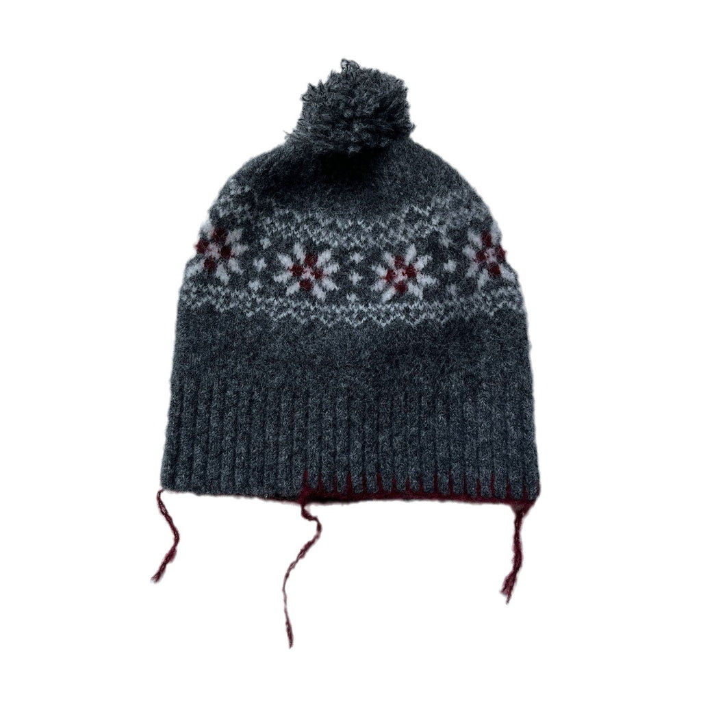 Wool-Blend Nordic Snowflake Knit Beanie