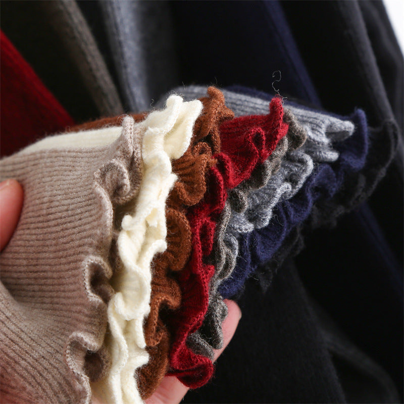 Cashfeel Wool Turtleneck Knit Top