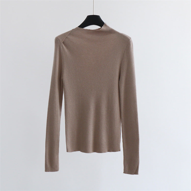 Ribbed Wool-Blend Mock Neck Top | 8 Colors