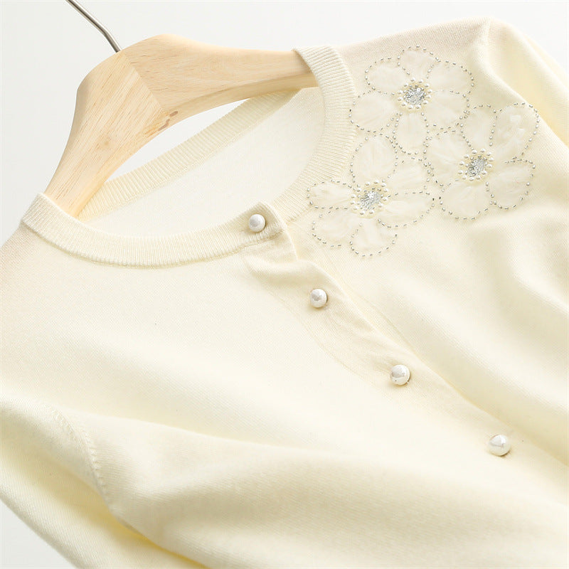 Wool & Silk Embroidered Cardigan