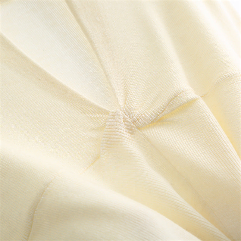 Twist-Front V-Neck Wool Blend Sweater