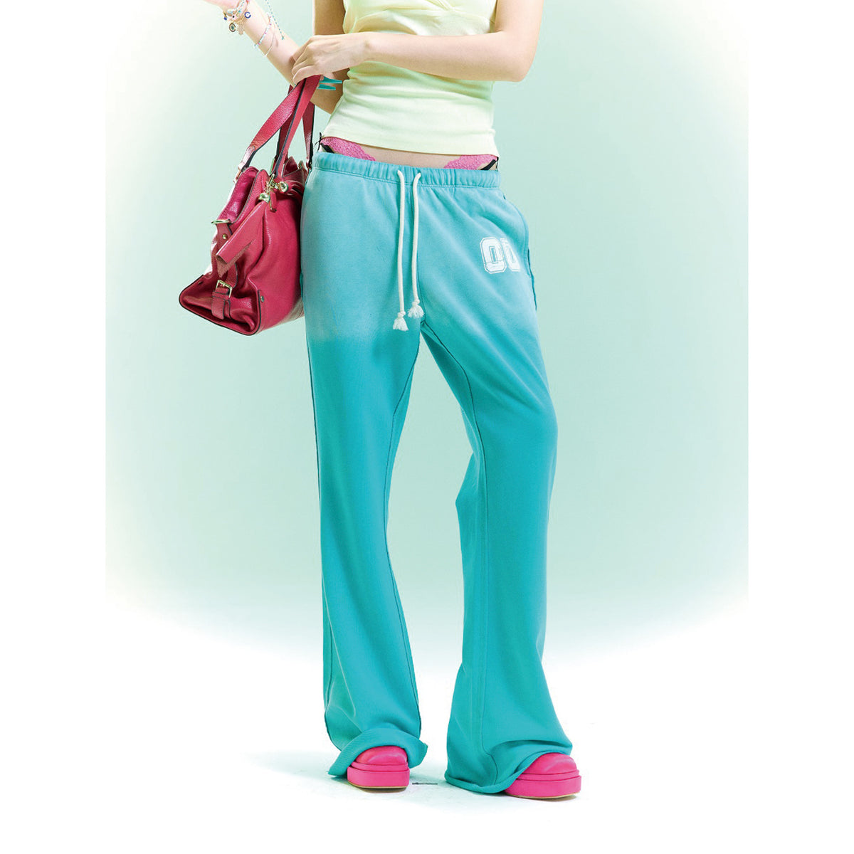 Pokiovo Drawstring Flared Sweatpants
