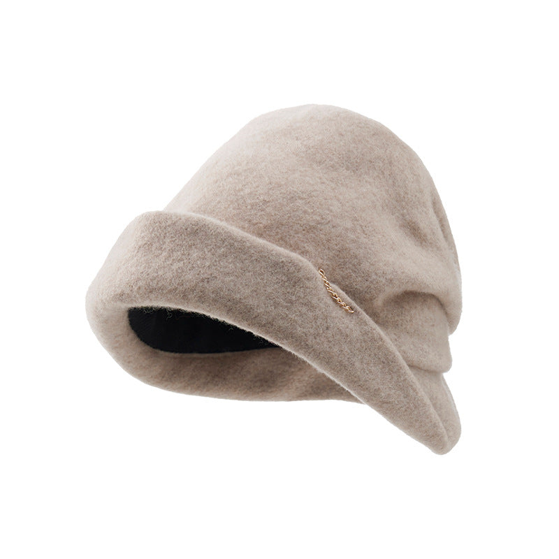 Merino Wool Rolled Brim Beanie